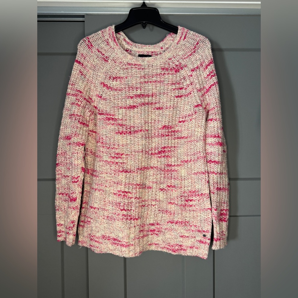 American Eagle Outfitters Pink and Cream Knit Sweater